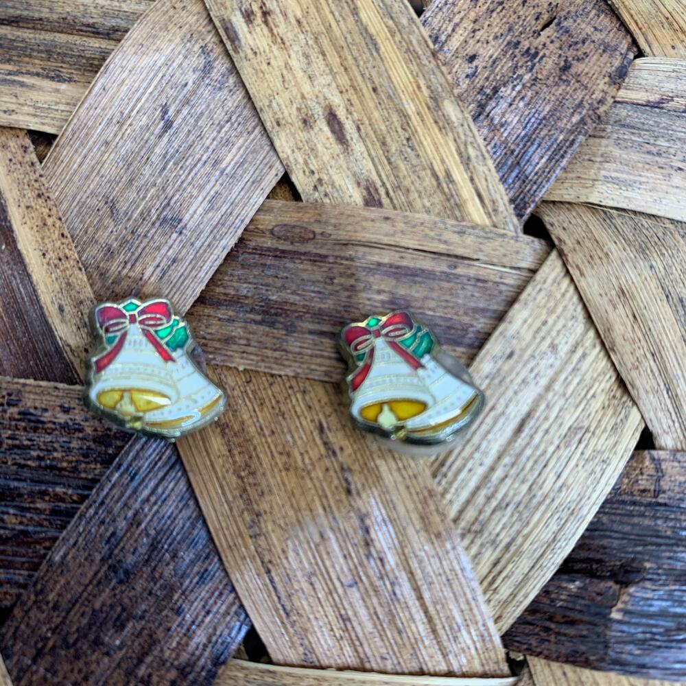 Small Bell Earrings Holiday Christmas .5"